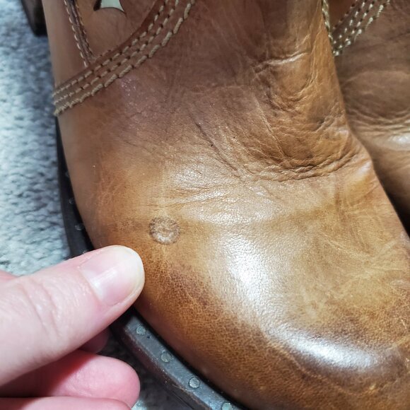 DROMEDARIS Kenza Ankle Boots Booties Leather Cut Out Rustic Brown Women 38EU 7US - Picture 14 of 14